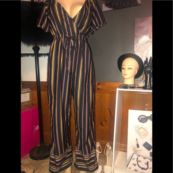 Mint of Blush Black Stripe Multicolored Jumpsuit - Picture 2 of 8